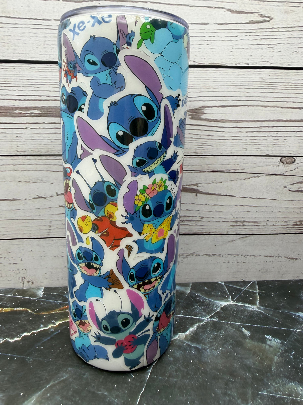 20oz Stitch Collage Skinny Stainless Steel Tumbler