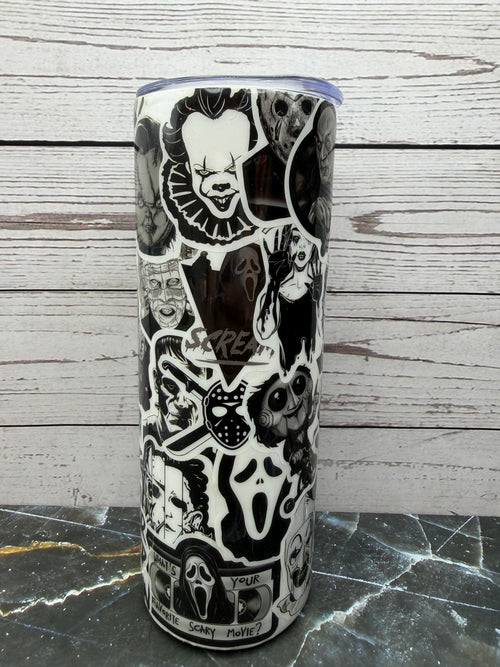 20oz Horror Movie Icons Skinny Stainless Steel Tumbler