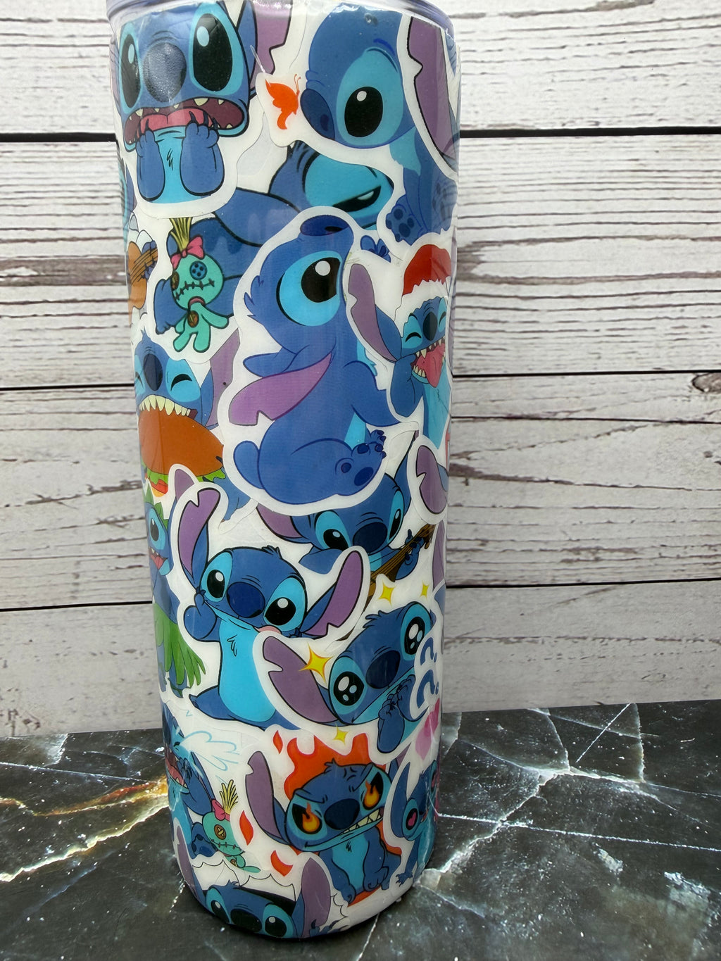 20oz Stitch Collage Skinny Stainless Steel Tumbler
