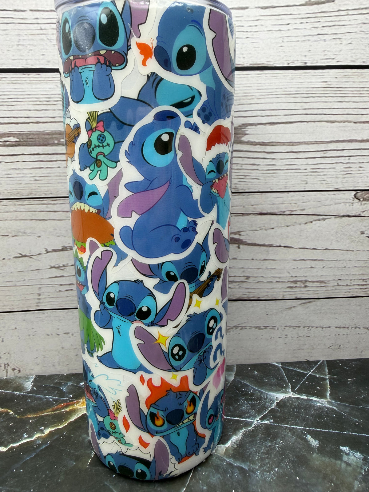 20oz Stitch Collage Skinny Stainless Steel Tumbler