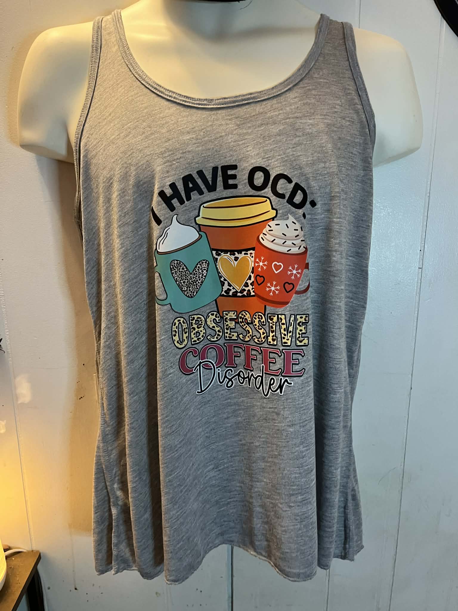 Funny Coffee Lover Women’s Racerback Tank Top – “Have OCD? Great! Coffee Understands”