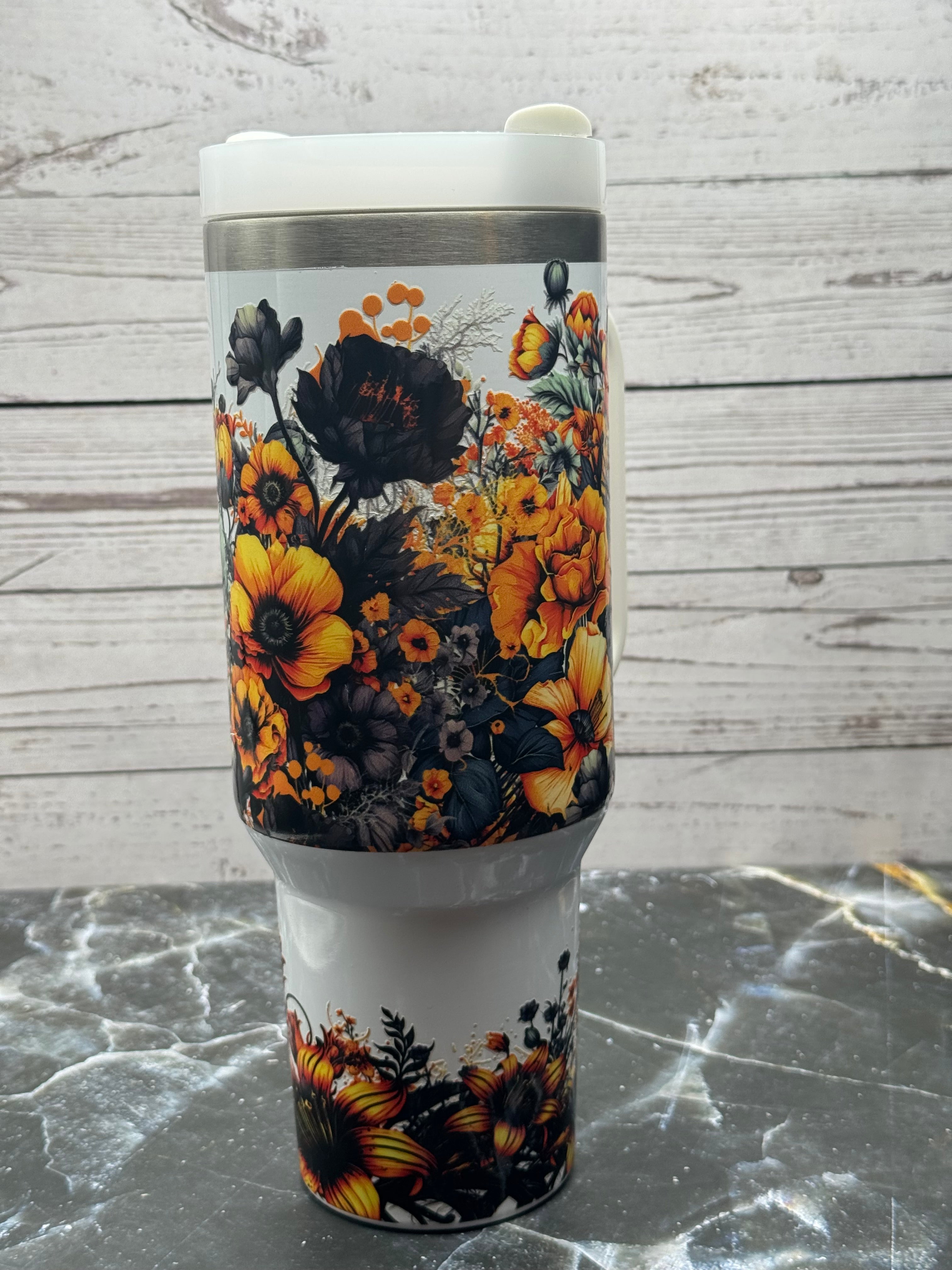 40oz Fall Floral Stainless Steel Tumbler