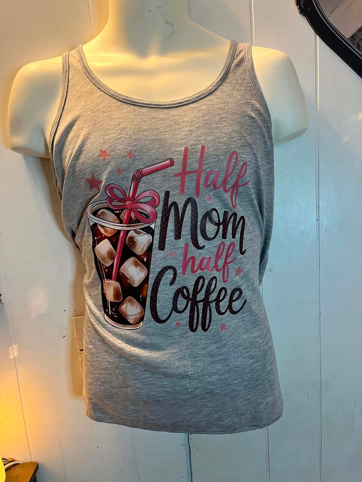 Half Mom, Half Coffee Tank Top – Size XL