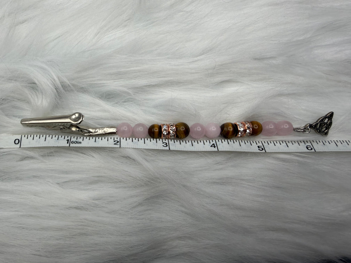 Rose Quartz & Tiger’s Eye Picture Clip