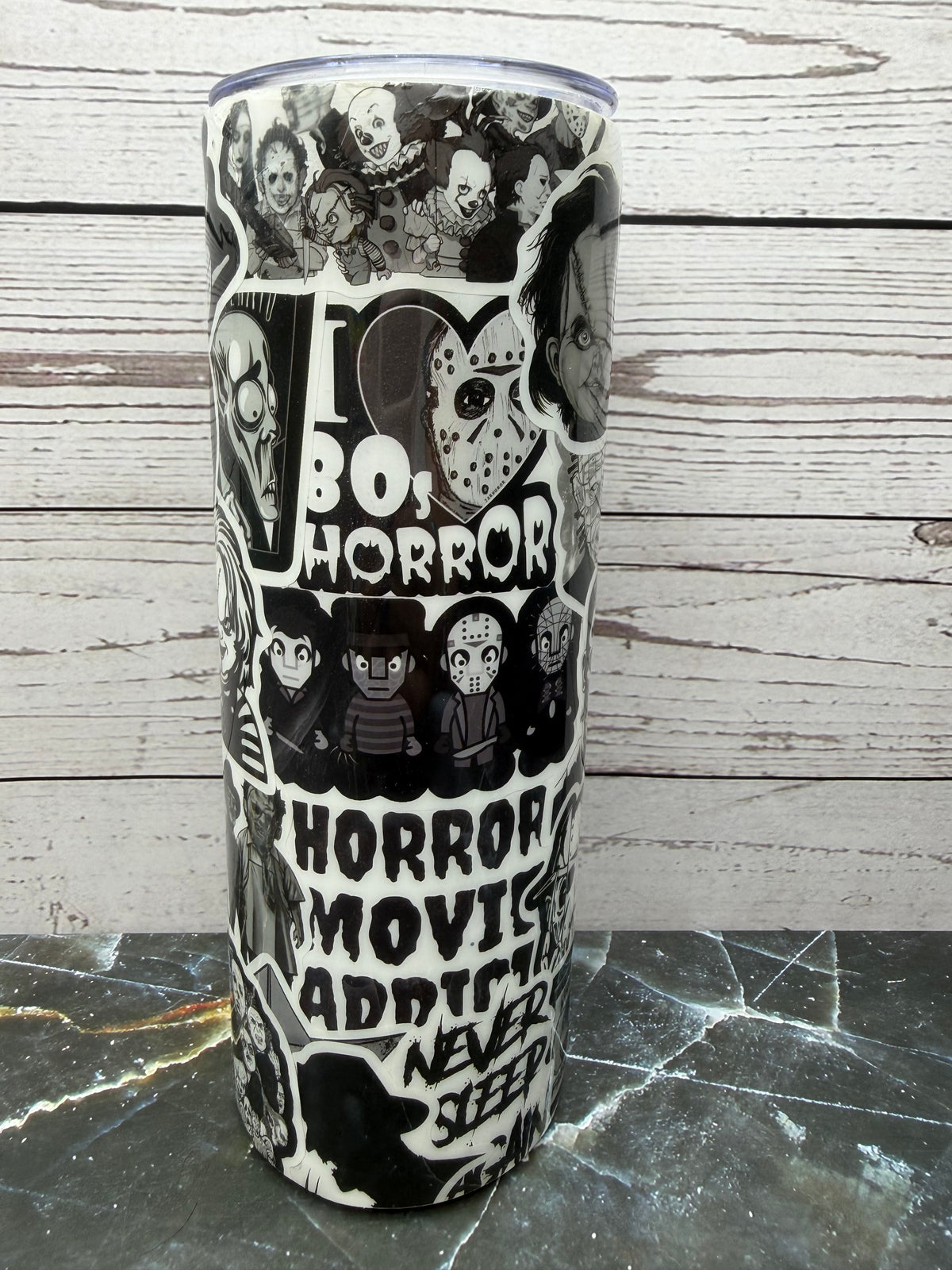 20oz Horror Movie Icons Skinny Stainless Steel Tumbler