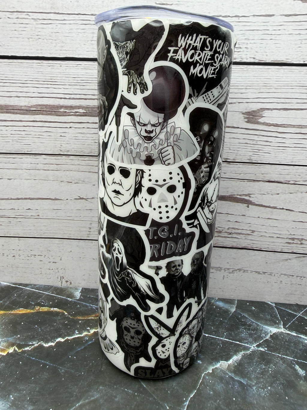 20oz Horror Movie Icons Skinny Stainless Steel Tumbler