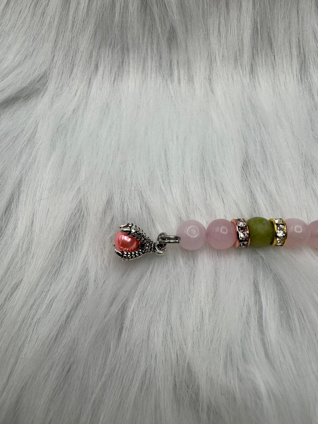 Southern China Jade & Rose Quartz Handcrafted Picture Clip