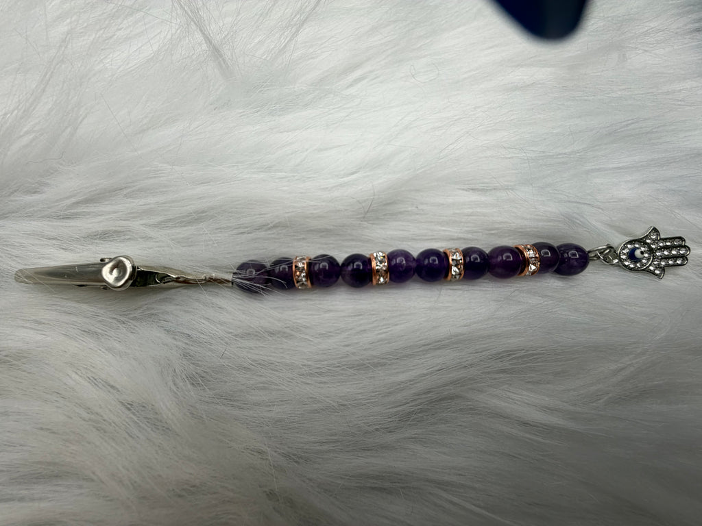 Genuine Amethyst Gemstone Picture Clip