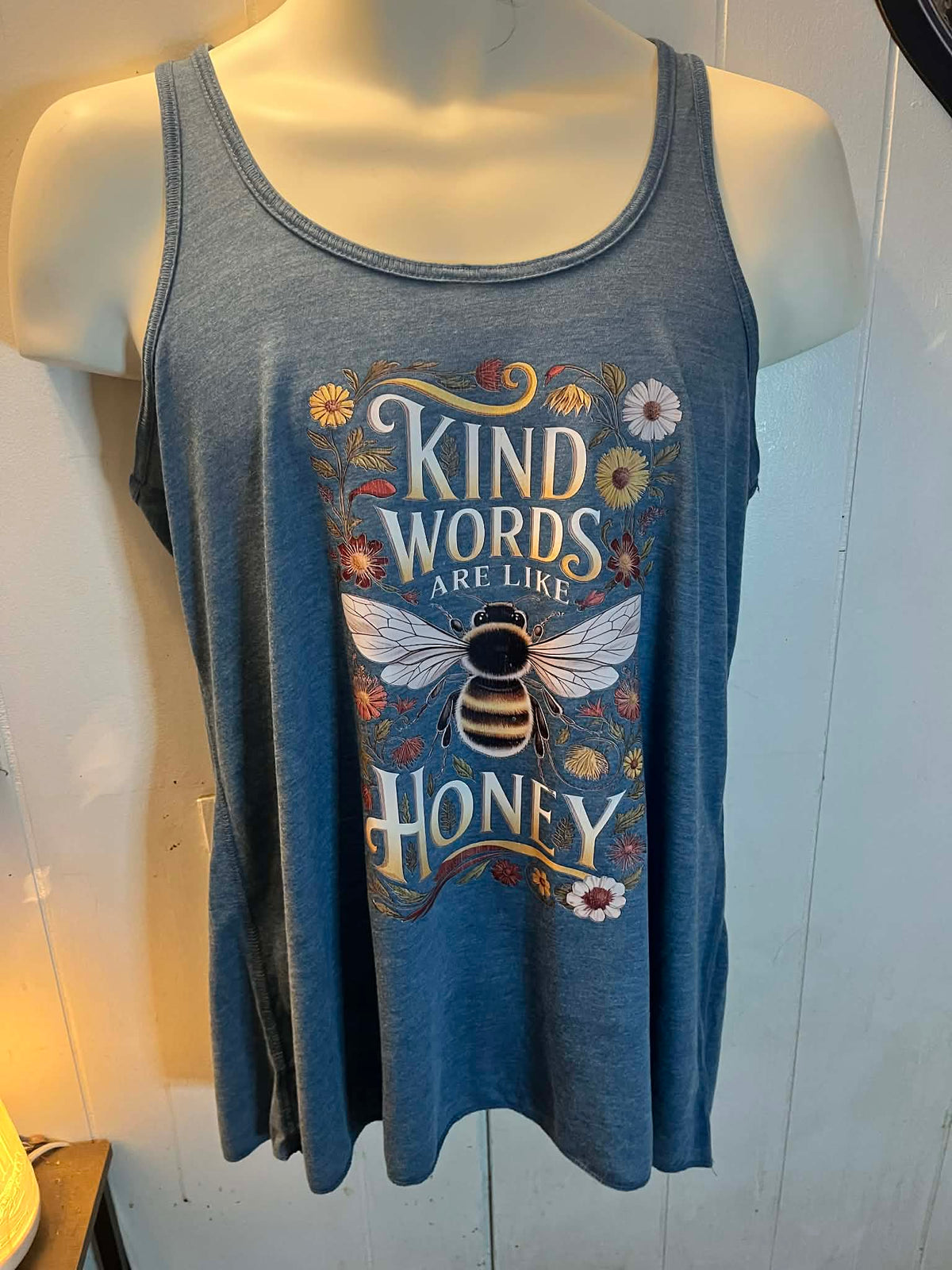 Kind Words Are Like Honey Bee Tank Top – Size Large