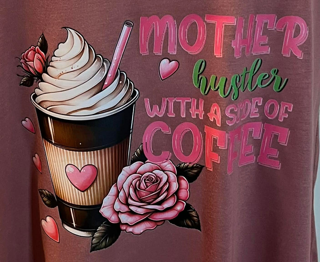 Mother Hustler with a Side of Coffee Women’s Racerback Tank Top