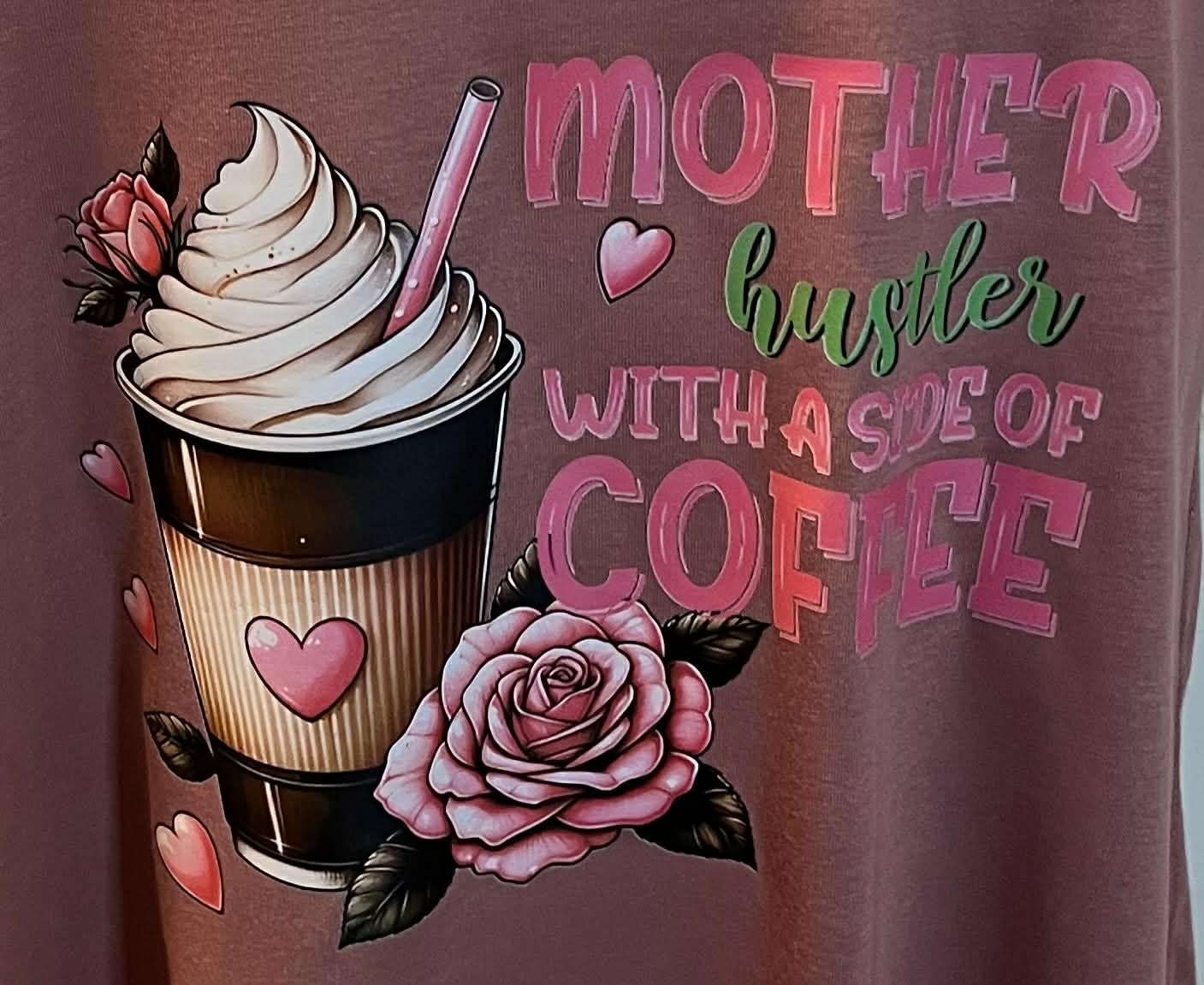 Mother Hustler with a Side of Coffee Women’s Racerback Tank Top